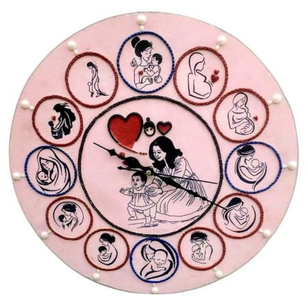 Handcrafted Mothers Day Lippan Art Wall Clock